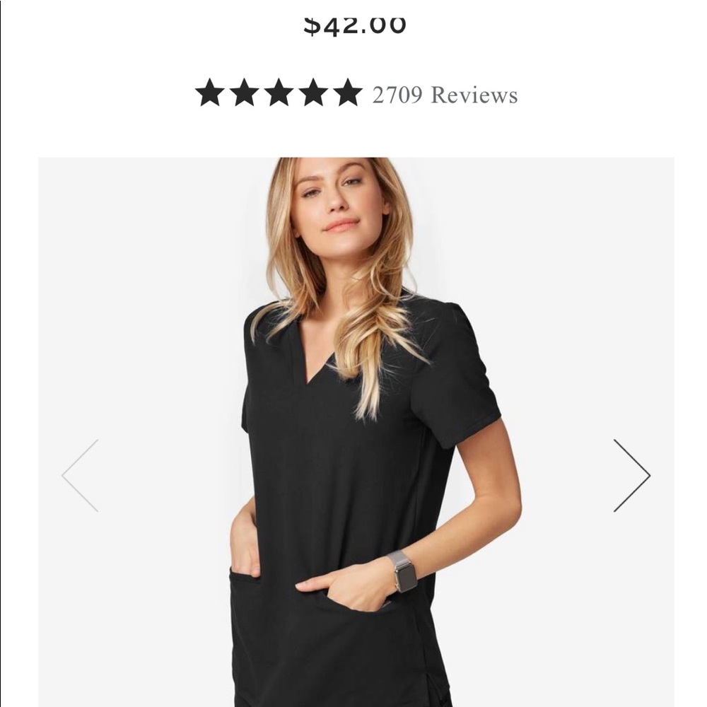 Figs scrub top. XS. black. Two pocket